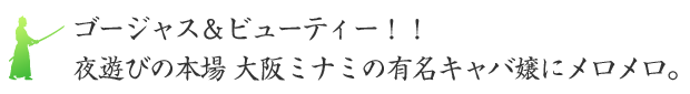 ゴージャス＆ビューティー！！夜遊びの本場「大阪ミナミ」の有名キャバ嬢にメロメロ。